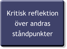 Kritisk reflektion över andras ståndpunkter